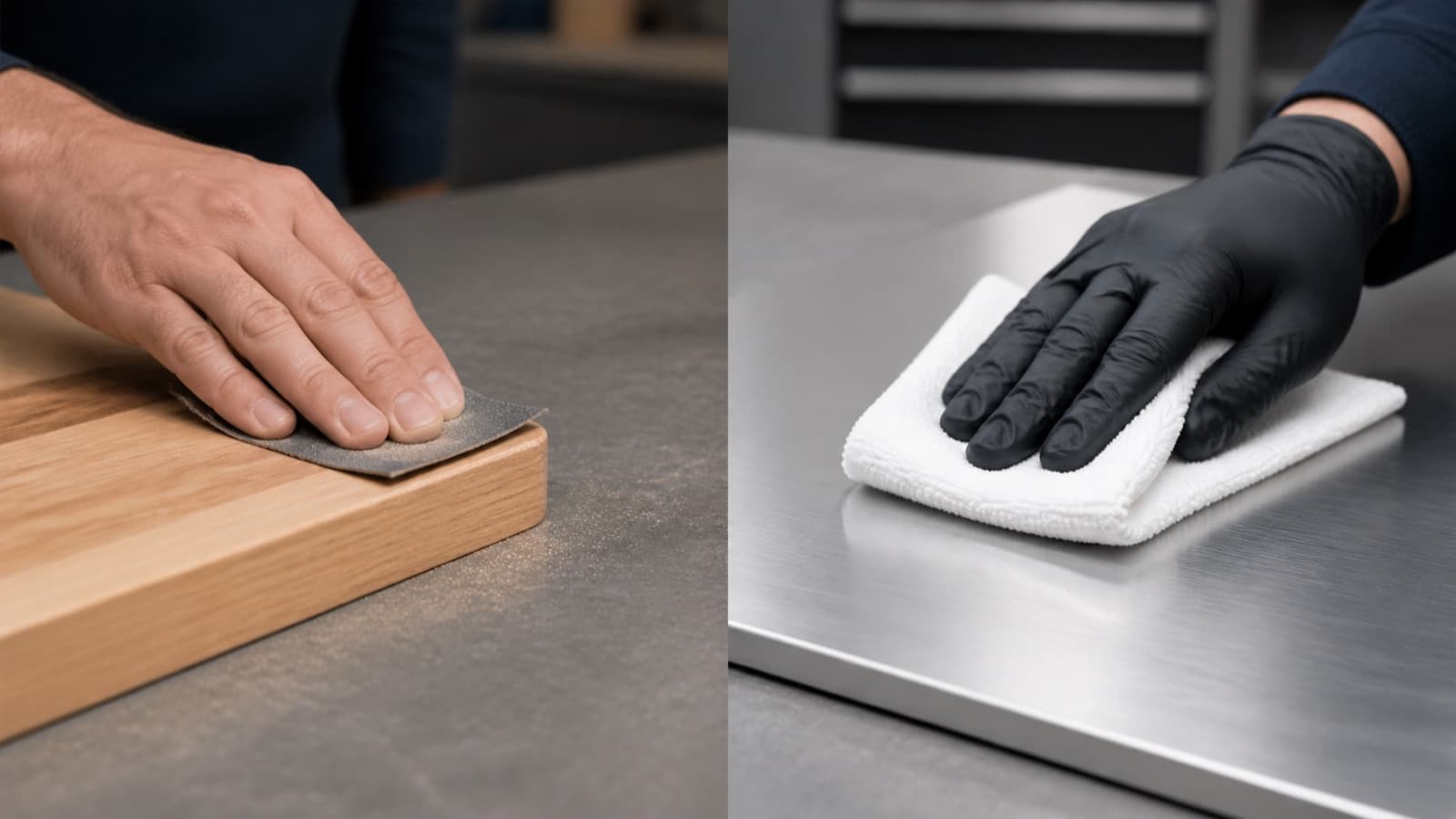 Vorbehandlung von Holz und Metall vor der Verklebung